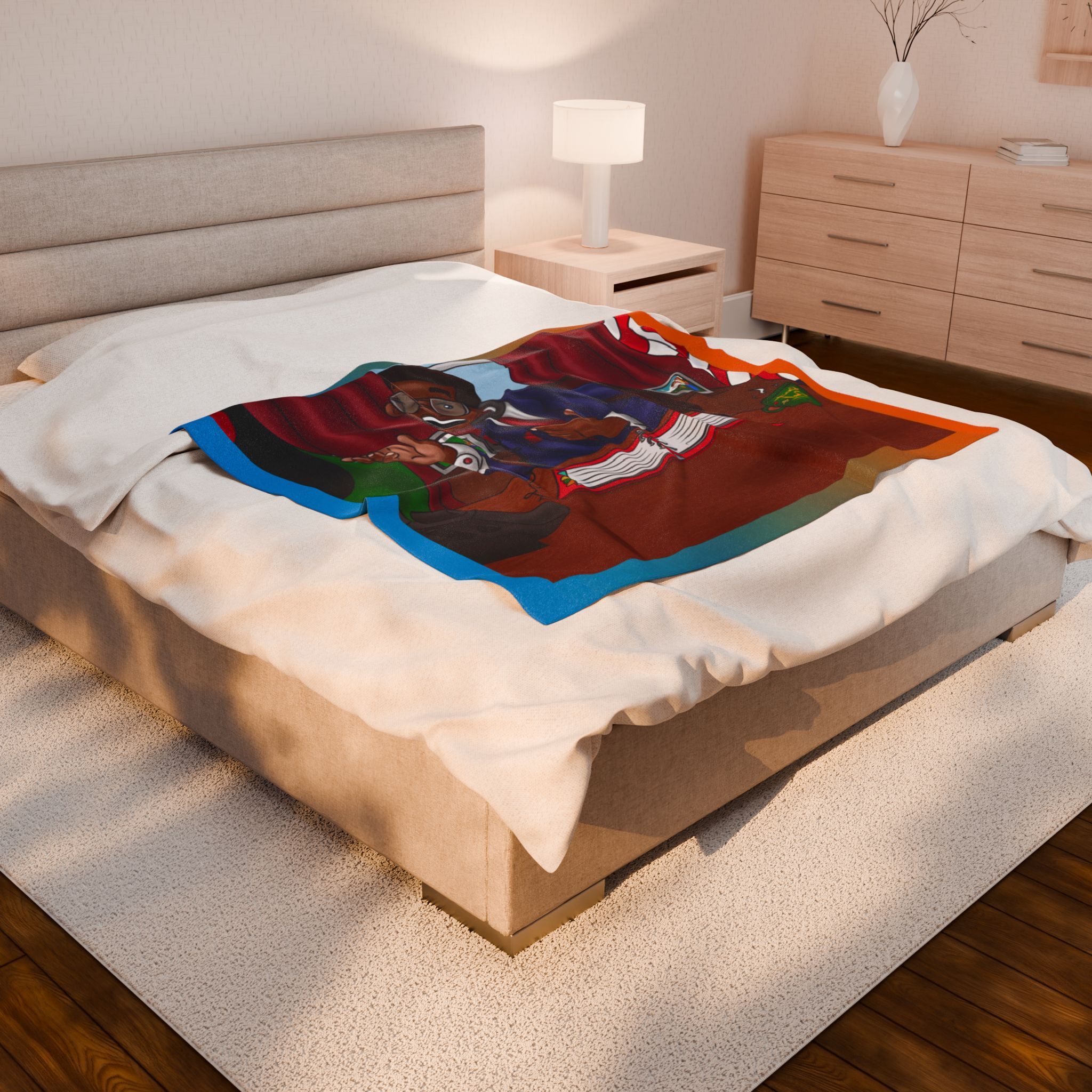 Black Character Blanket - President Man - Black Boy, Black Boy - Velveteen Plush Blanket, Xmas Blankets, Bedroom Blanket, Boys Bedroom - Image 7