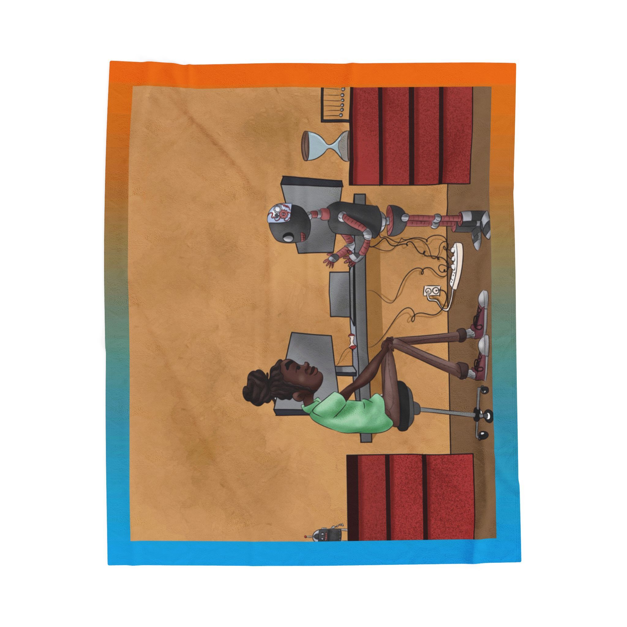 Black Character Blanket - Engineer Man- Black Boy, Black Boy - Velveteen Plush Blanket, Xmas Blankets, Bedroom Blanket, Boys Bedroom - Image 5