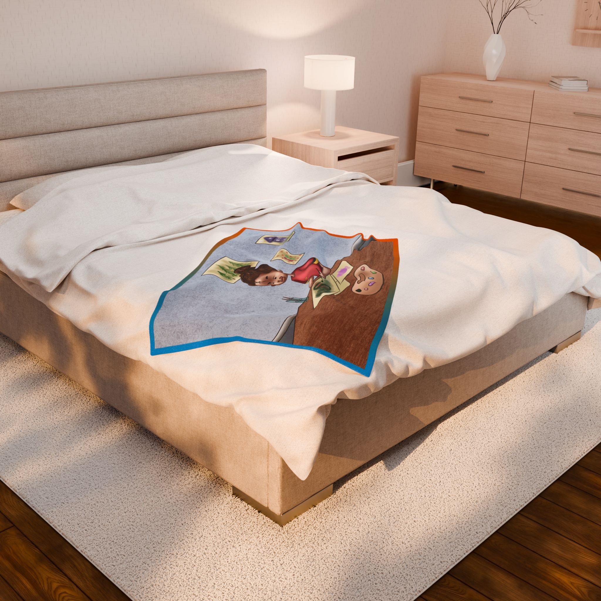 Black Character Blanket - Black Boy, Black Boy - Artist -Velveteen Plush Blanket, Xmas Blankets, Bedroom Blanket, Couch Throw, Boys Bedroom - Image 4
