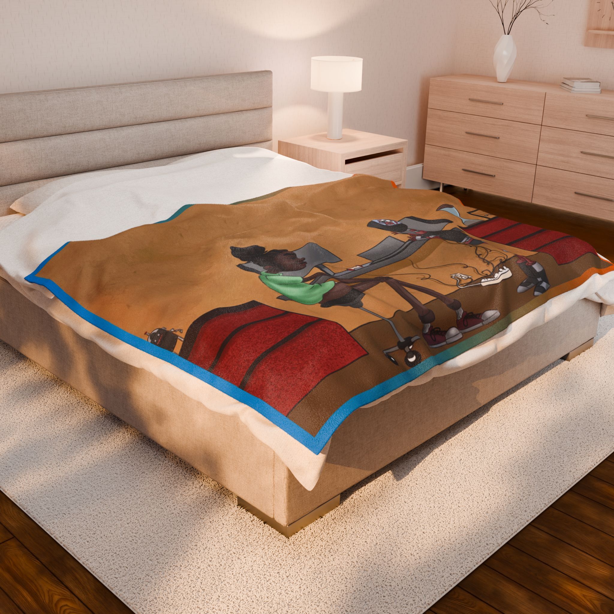 Black Character Blanket - Engineer Man- Black Boy, Black Boy - Velveteen Plush Blanket, Xmas Blankets, Bedroom Blanket, Boys Bedroom - Image 12