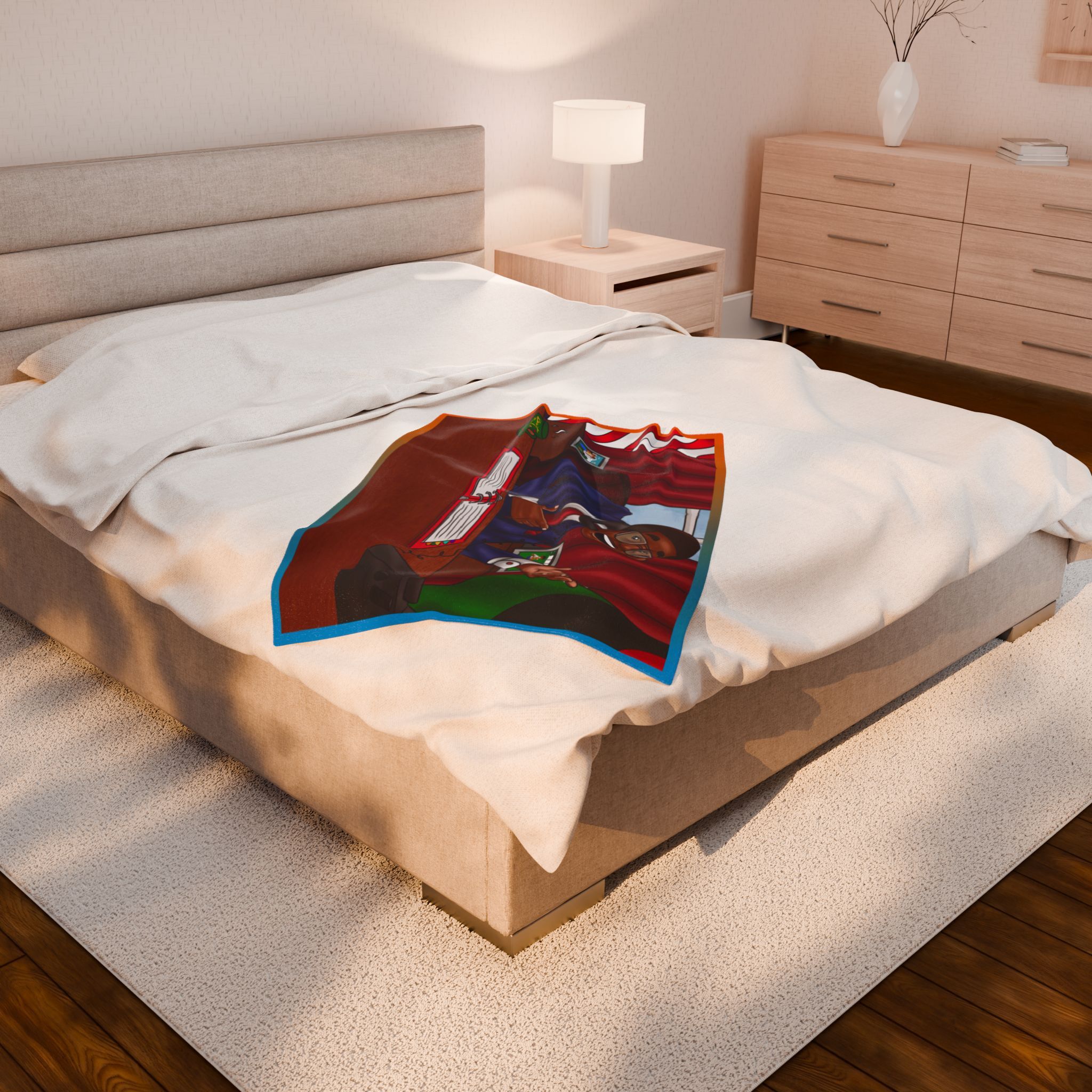 Black Character Blanket - President Man - Black Boy, Black Boy - Velveteen Plush Blanket, Xmas Blankets, Bedroom Blanket, Boys Bedroom - Image 4
