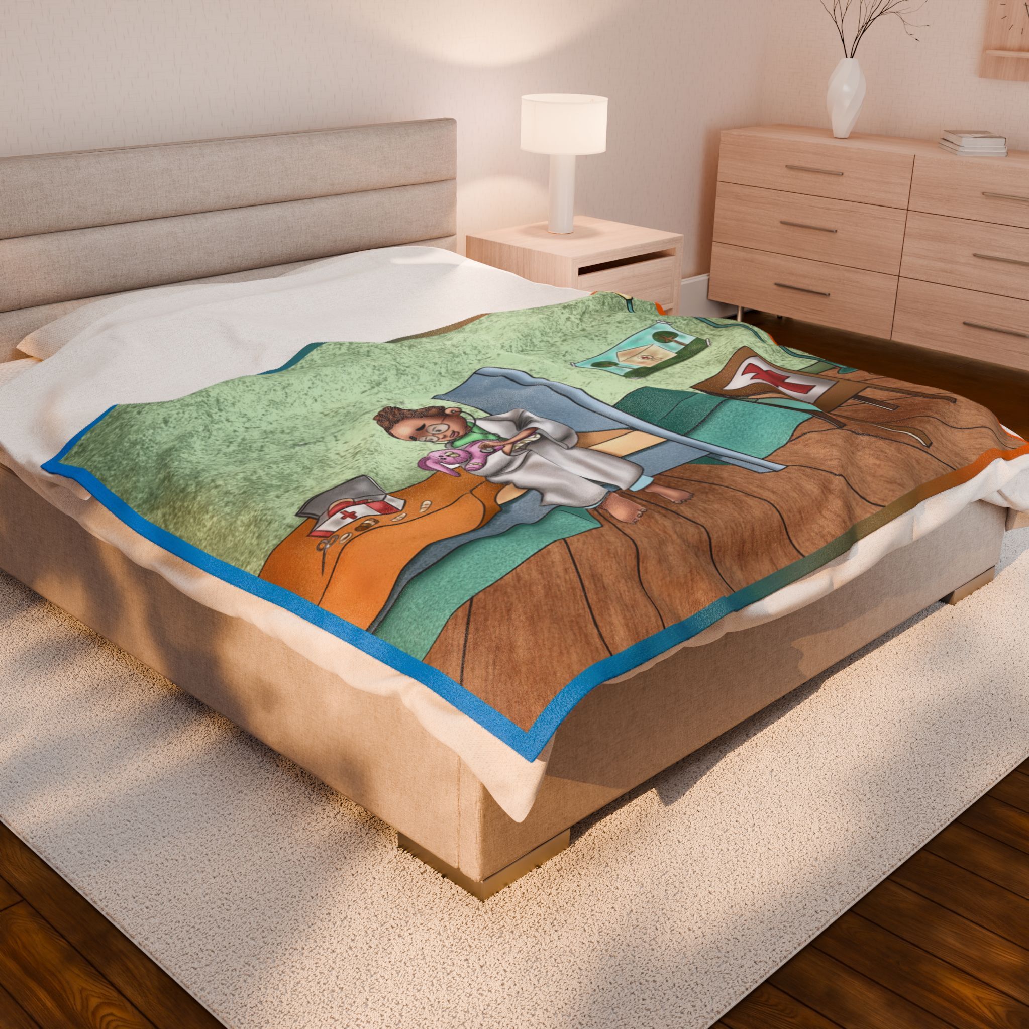 Black Characters - Doctor Boy - Black Boy, Black Boy - Velveteen Plush Blanket, Xmas Blankets, Bedroom Blanket, Couch Throw, Boys Bedroom - Image 11