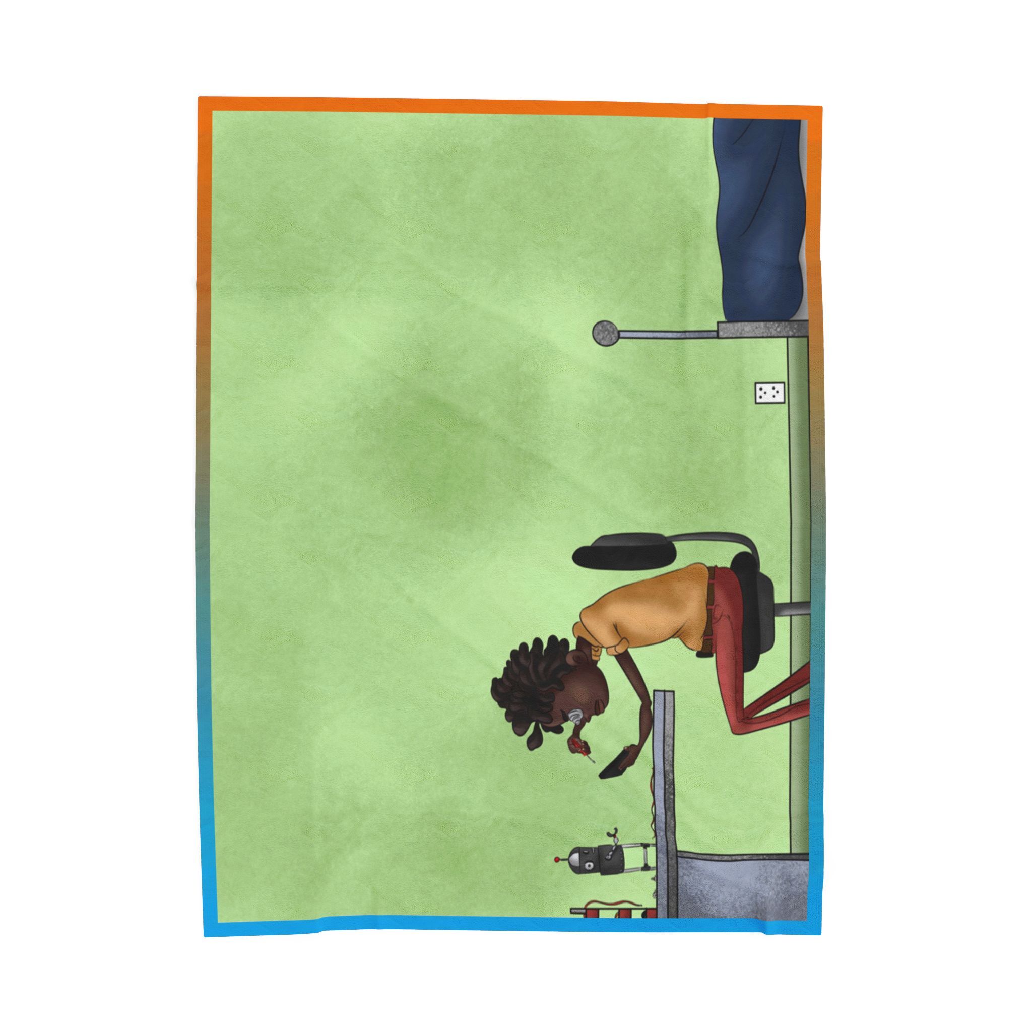 Black Characters - Engineer Boy- Black Boy, Black Boy - Velveteen Plush Blanket, Xmas Blankets, Bedroom Blanket, Couch Throw, Boys Bedroom - Image 9