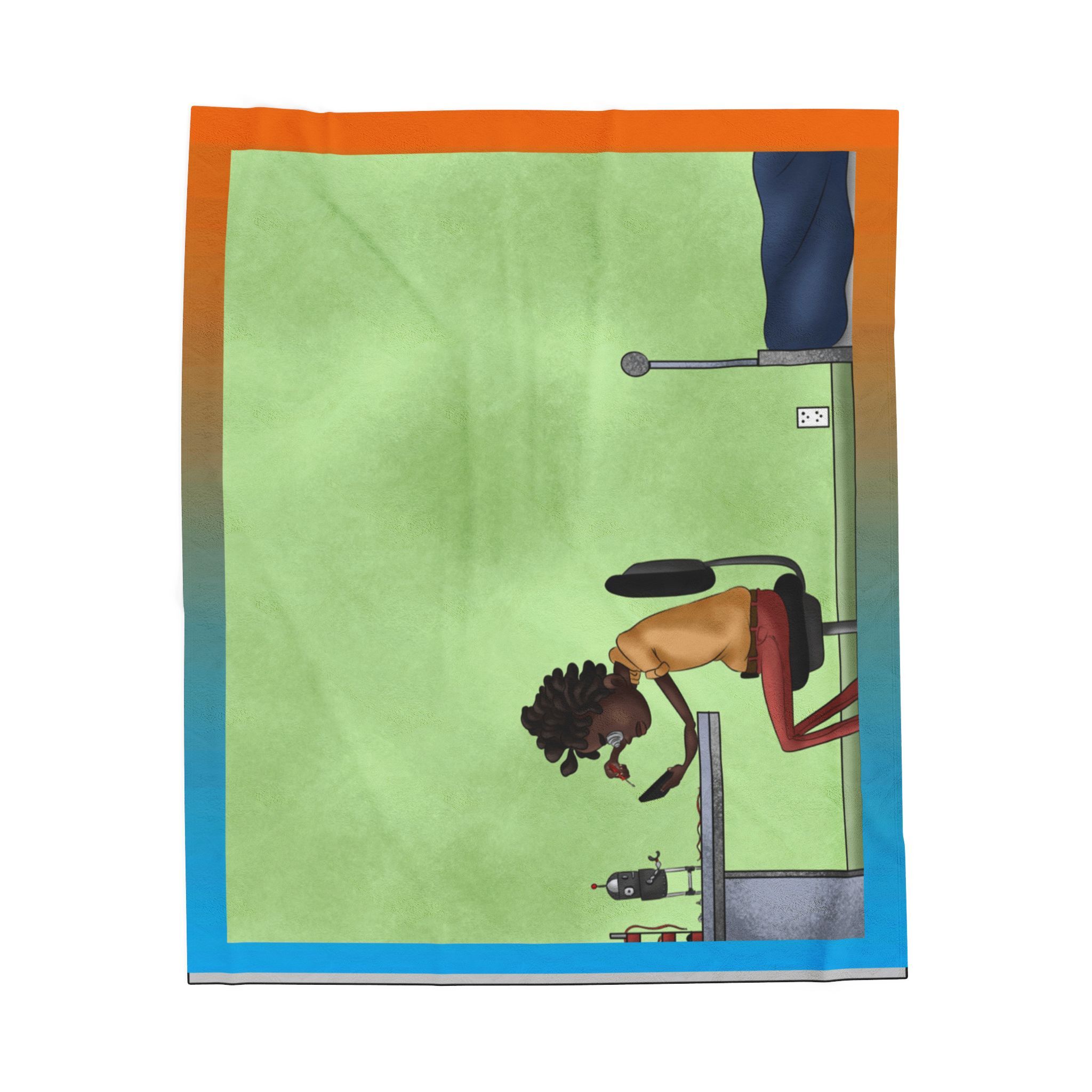 Black Characters - Engineer Boy- Black Boy, Black Boy - Velveteen Plush Blanket, Xmas Blankets, Bedroom Blanket, Couch Throw, Boys Bedroom - Image 5