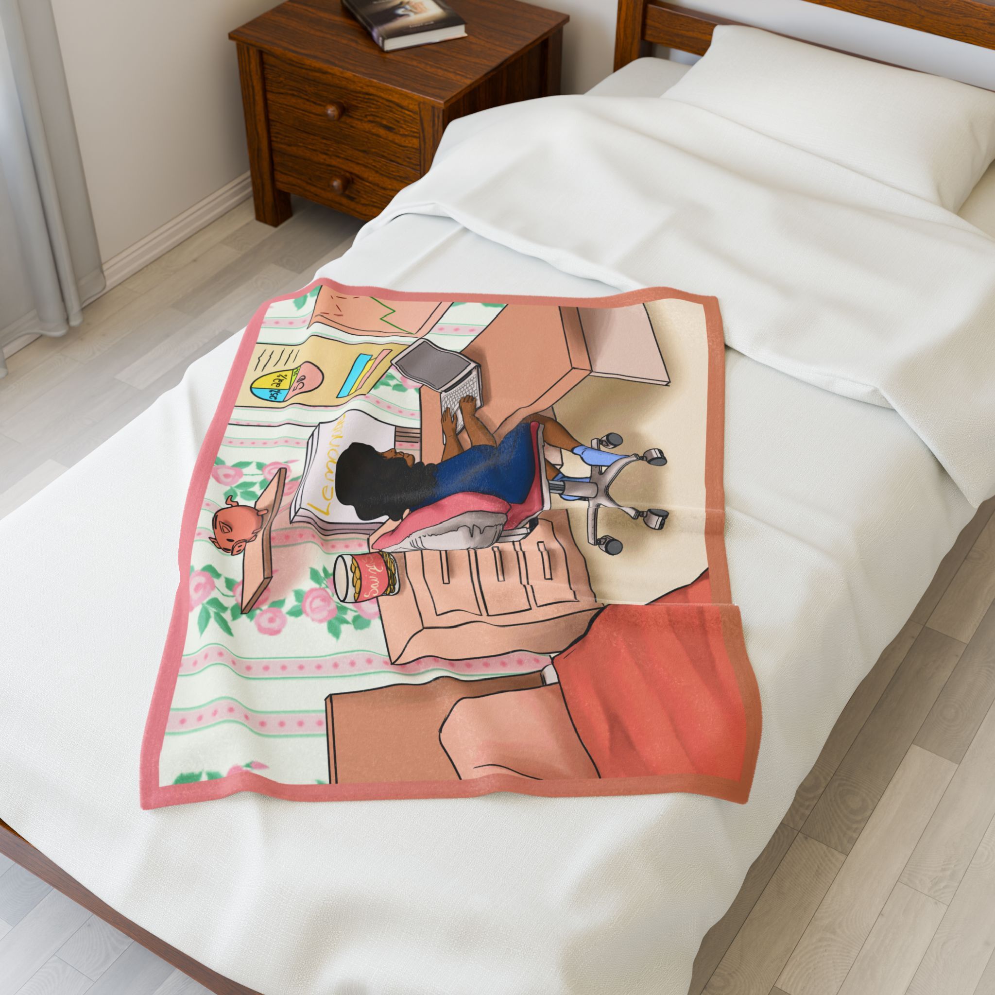 Black Character Blanket - Banker Girl- Black Girl, Black Girl - Velveteen Plush Blanket, Xmas Blankets, Bedroom Blanket, Girls Bedroom - Image 3