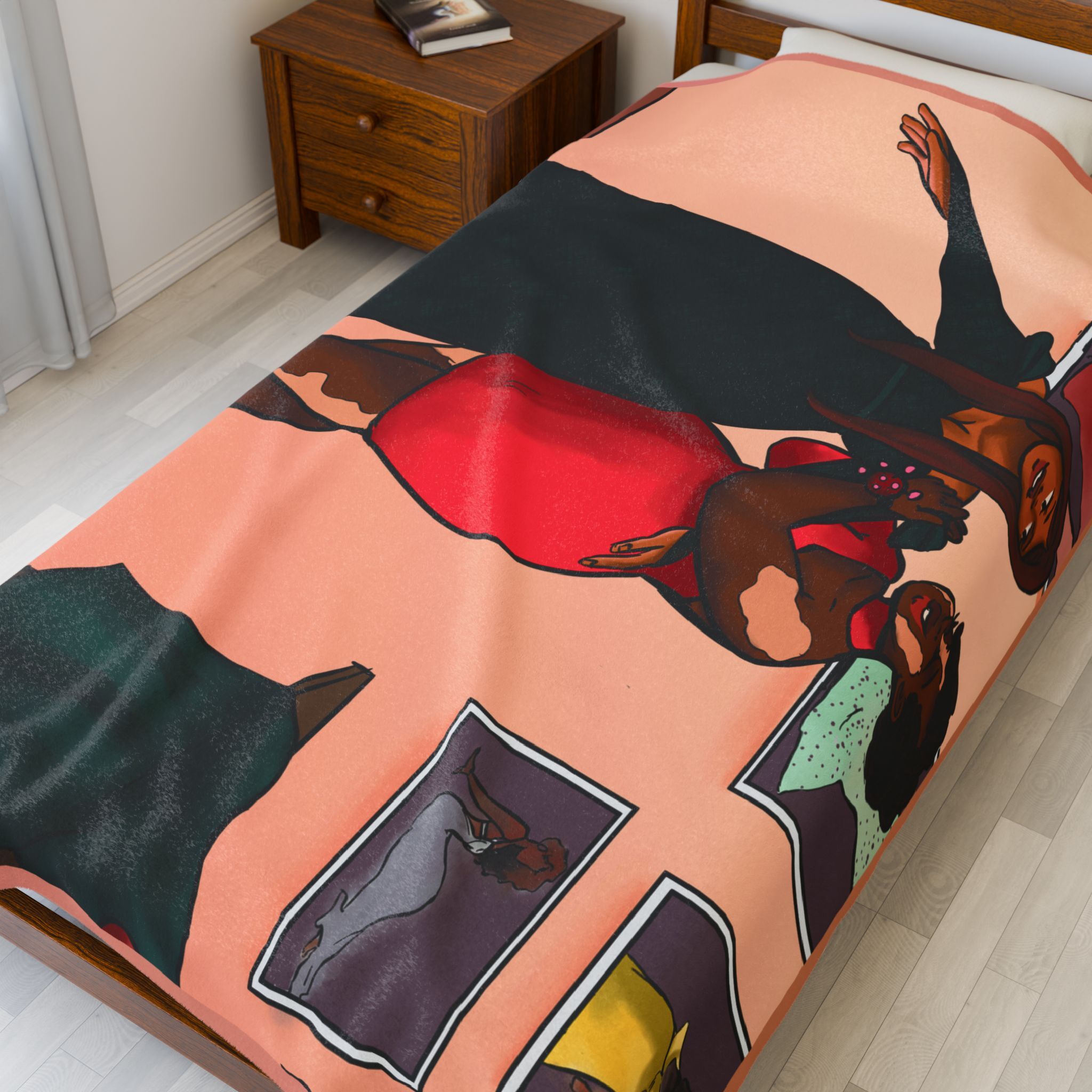 Black Character Blanket -Fashion Woman - Black Girl, Black Girl - Velveteen Plush Blanket, Xmas Blankets, Bedroom Blanket, Girls Bedroom - Image 11