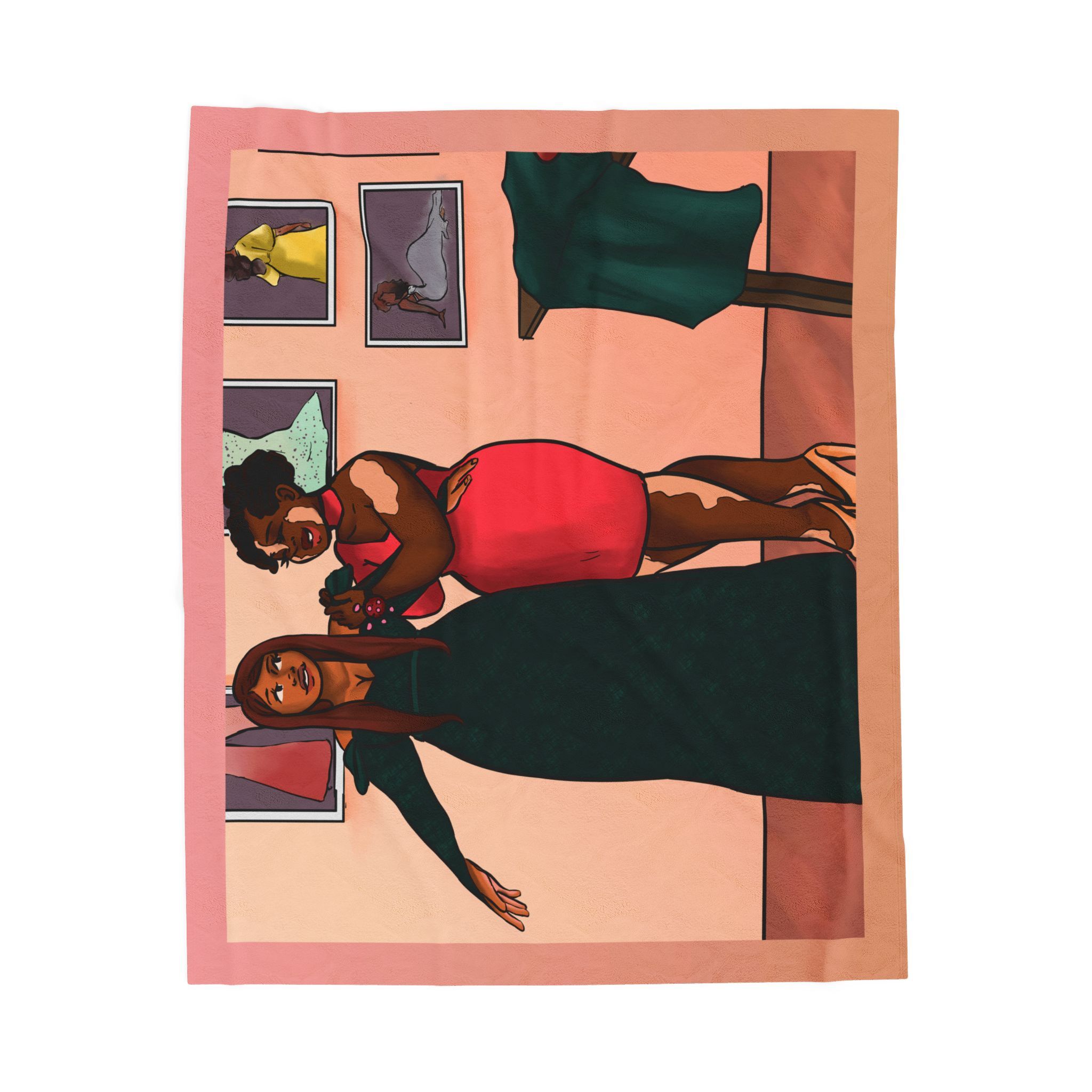 Black Character Blanket -Fashion Woman - Black Girl, Black Girl - Velveteen Plush Blanket, Xmas Blankets, Bedroom Blanket, Girls Bedroom - Image 5