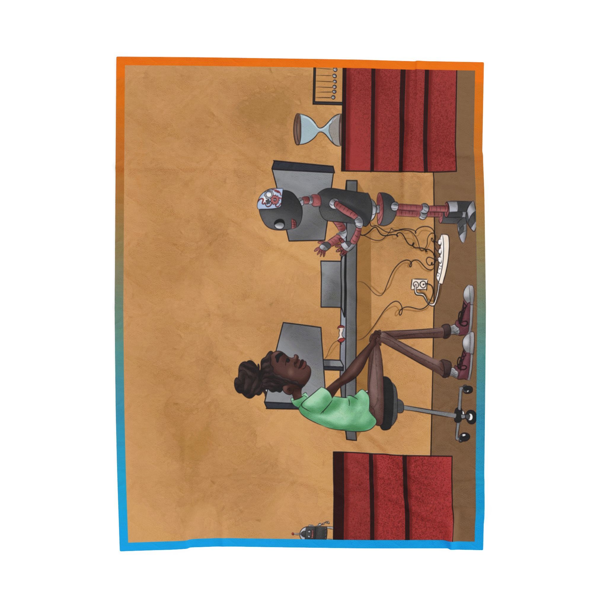 Black Character Blanket - Engineer Man- Black Boy, Black Boy - Velveteen Plush Blanket, Xmas Blankets, Bedroom Blanket, Boys Bedroom - Image 9